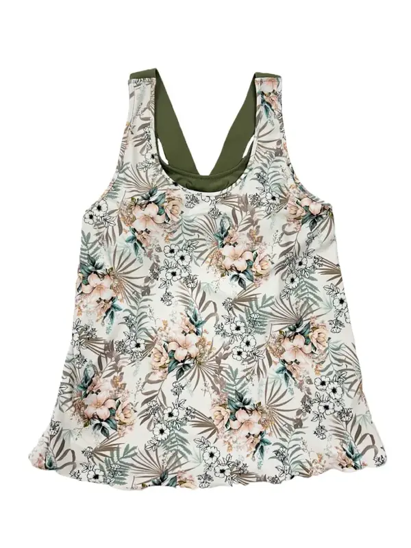 ハイビスカス柄レイヤードタンクブラトップス(253077)