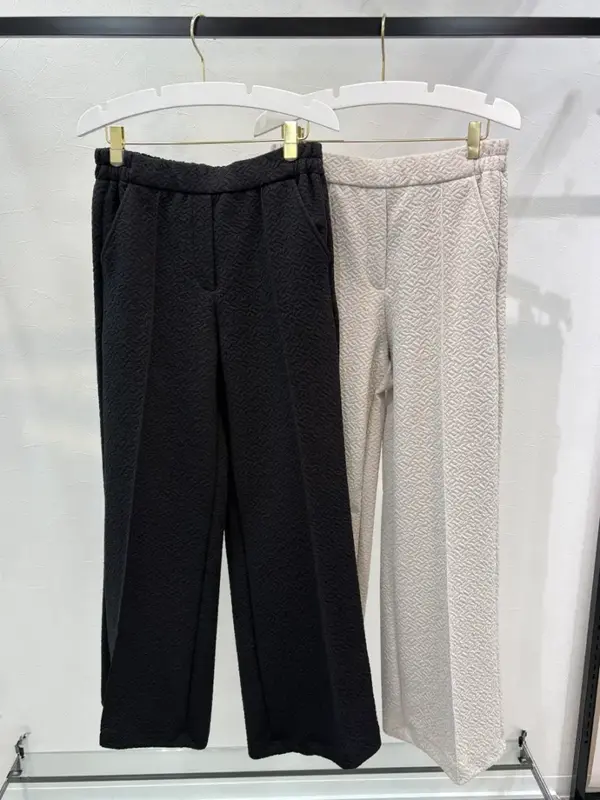 【Relax Wear】ジャガード風ワイドロングパンツ(253069)