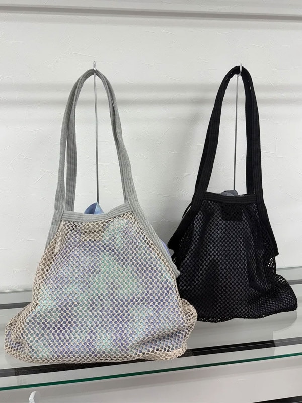 ムラ染め風巾着×ネットWトートバッグ(252001)