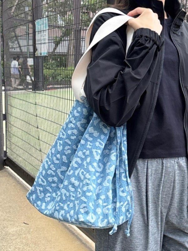 【新作】レオパード柄デニムトートバッグ(262001)