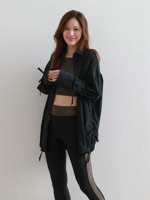 RENUエコ素材使用】ダンボールジャージスタンドネックブルゾン