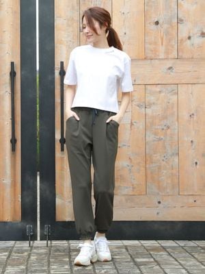 ALBOVE エコ素材ストレッチクロップド丈トップス　ブラック　ヨガ　ジム ECO BLUE】エコ素材ストレッチクロップド丈トップス(243045)｜MIULAN