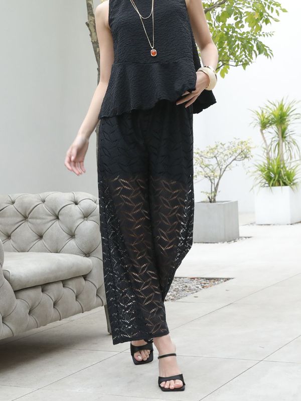 無地レースロングパンツ(265407)