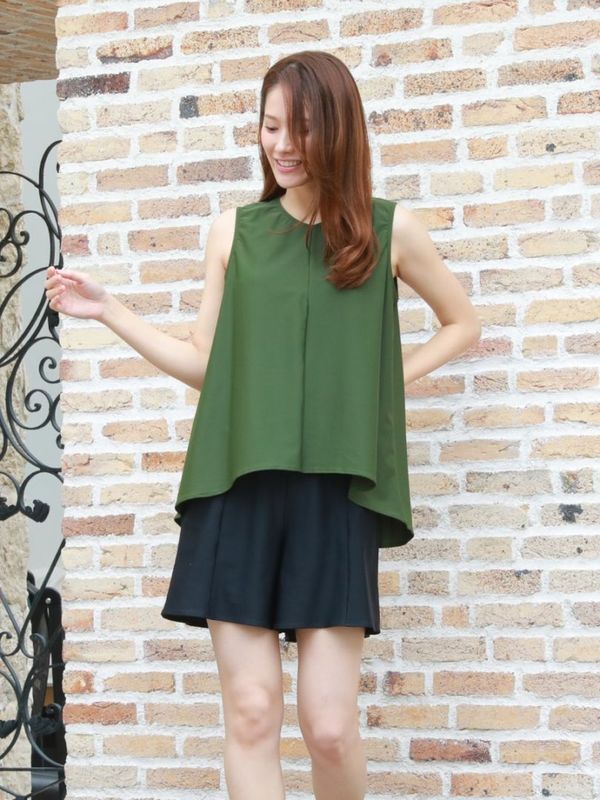 【新作水着】UVカットフレアノースリーブ水着/トップス(265100)