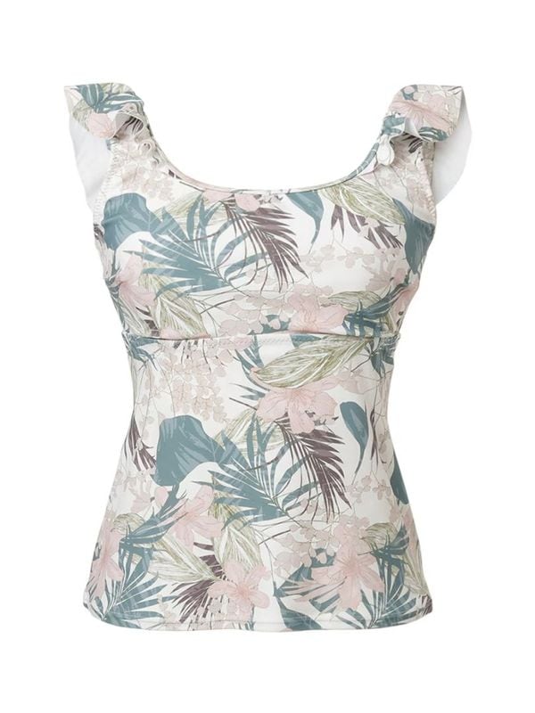 ボタニカルフラワー柄フリルタンクブラ(263055)