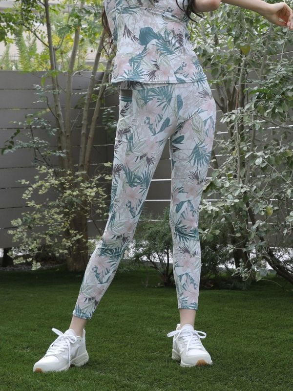 ボタニカルフラワー柄フルレギンス(263057)