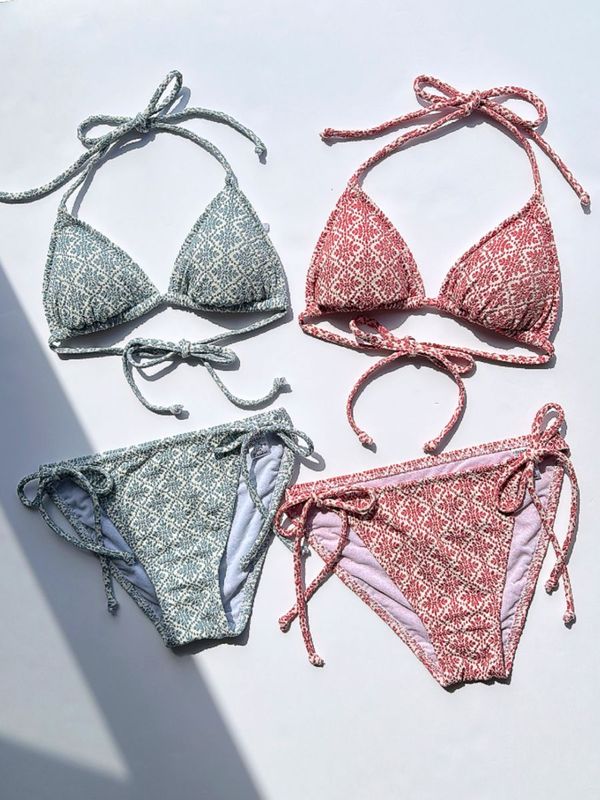 【新作水着】ジャガード素材三角ビキニ(258050)