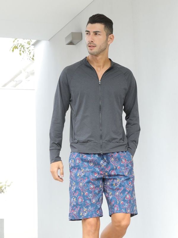 【メンズ新作水着】エスニック柄レギュラー丈メンズサーフパンツ(266307)