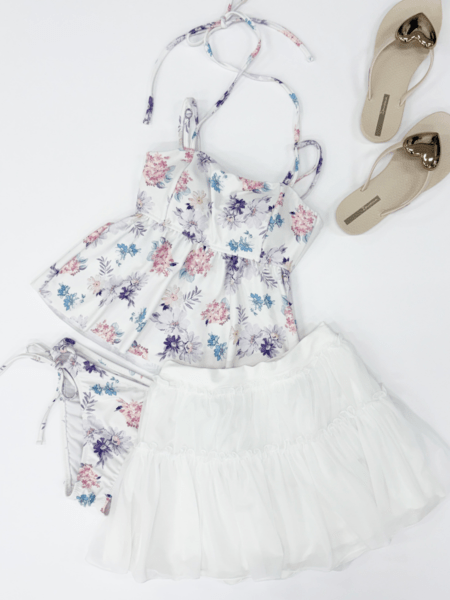 【新作水着】ペールフラワーベアトップビキニ/ベアキニ(268036)