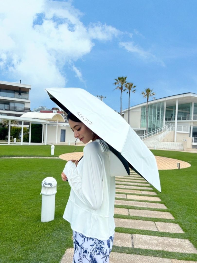 UV折りたたみ日傘 ALBOVEロゴ入り 自動開閉 55cm【UVbect】(262018