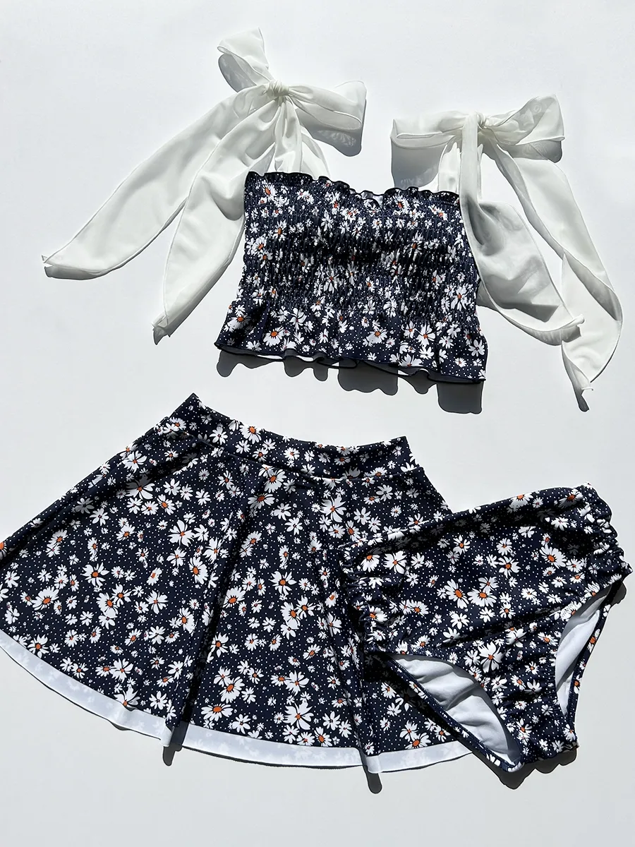 新作】マーガレットドット柄シャーリングバンドゥビキニ(258000