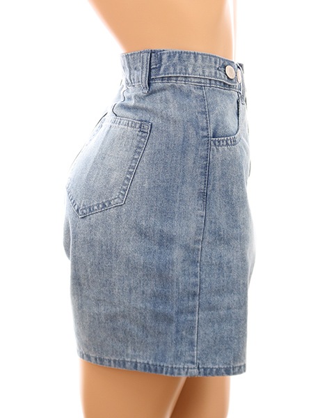 ゆったりシルエットハイウエストデニムショートパンツ(228404)｜MIULAN