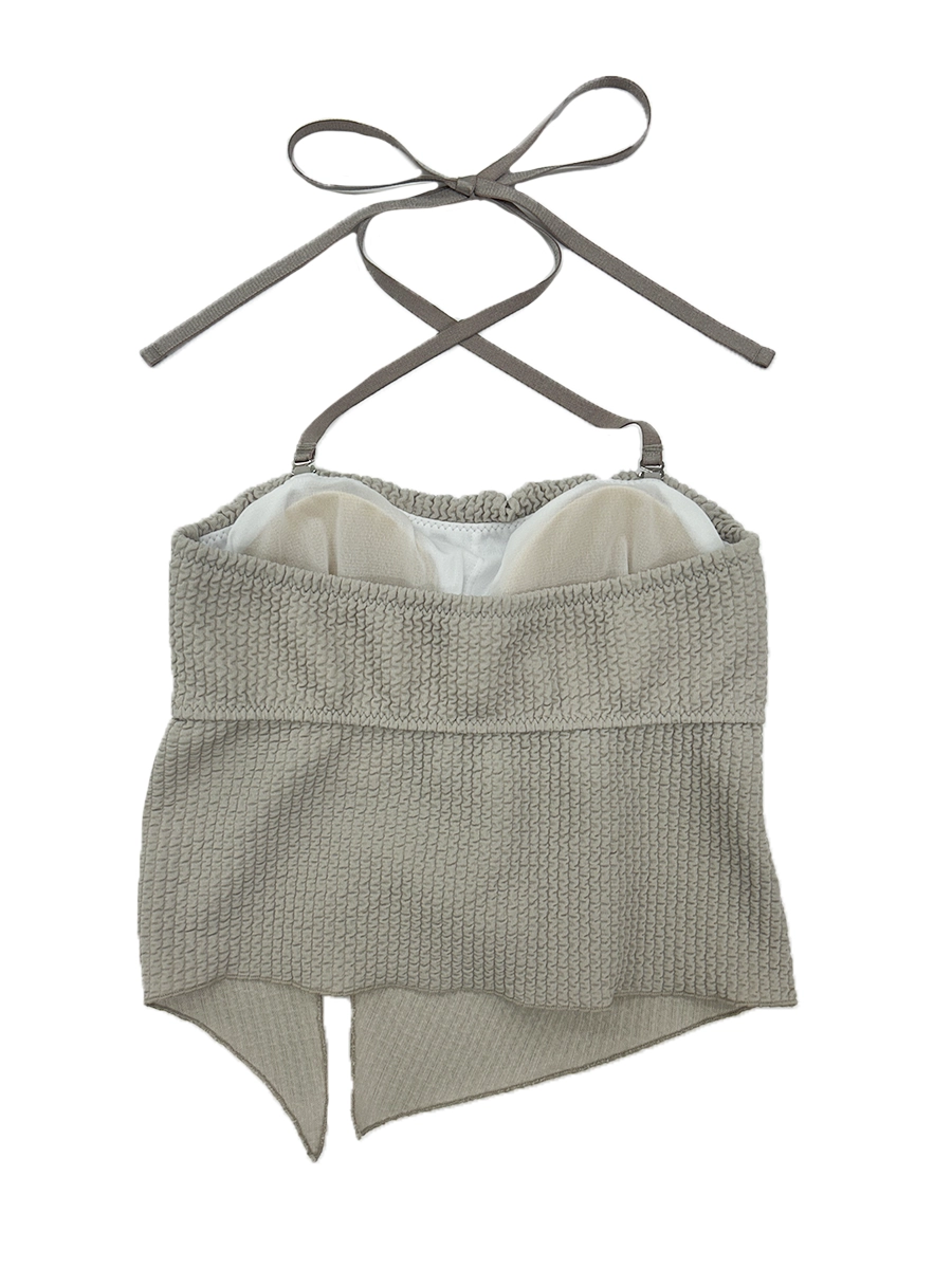 新作】ワッフルニット素材ベアトップビキニ/ベアキニ(258044)｜MIULAN