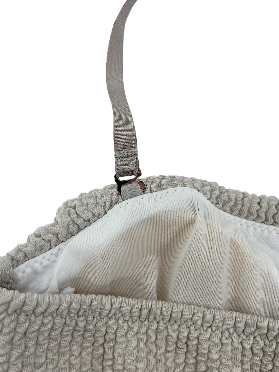 新作】ワッフルニット素材ベアトップビキニ/ベアキニ(258044)｜MIULAN