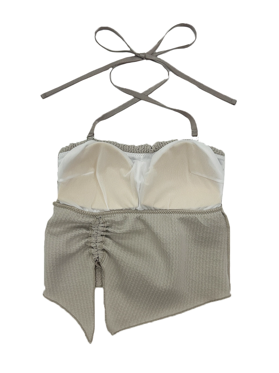 新作】ワッフルニット素材ベアトップビキニ/ベアキニ(258044)｜MIULAN