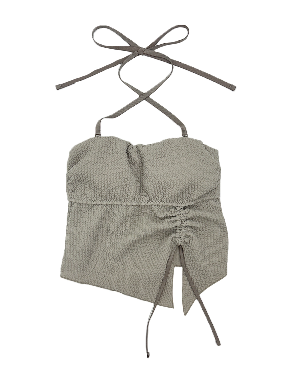 新作】ワッフルニット素材ベアトップビキニ/ベアキニ(258044)｜MIULAN