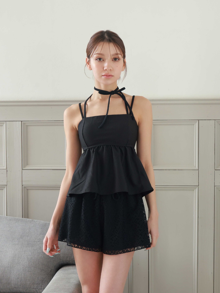 新作】無地チョーカー風リボンベアトップビキニ/ベアキニ(258042