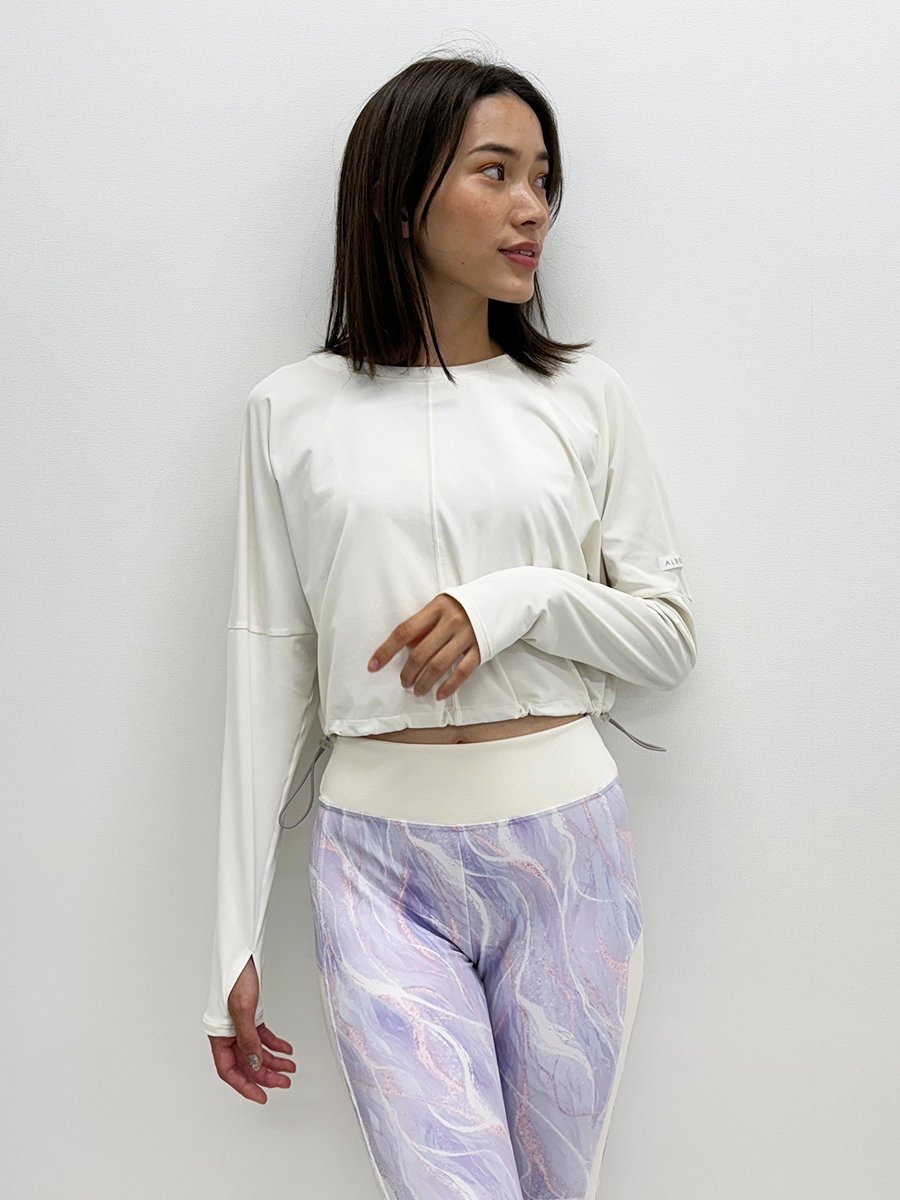 ECO BLUE】エコ素材ストレッチクロップド丈トップス(243045)｜MIULAN