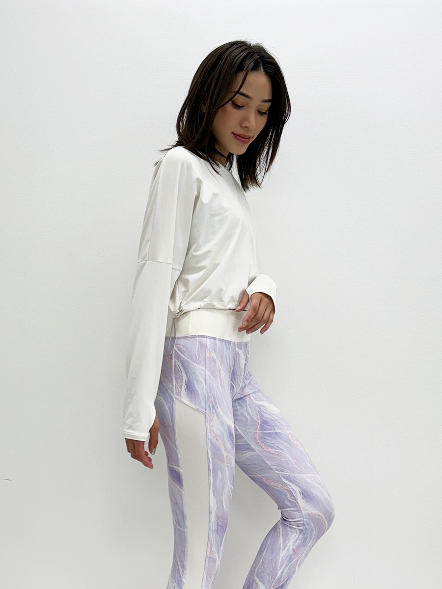 ECO BLUE】エコ素材ストレッチクロップド丈トップス(243045)｜MIULAN