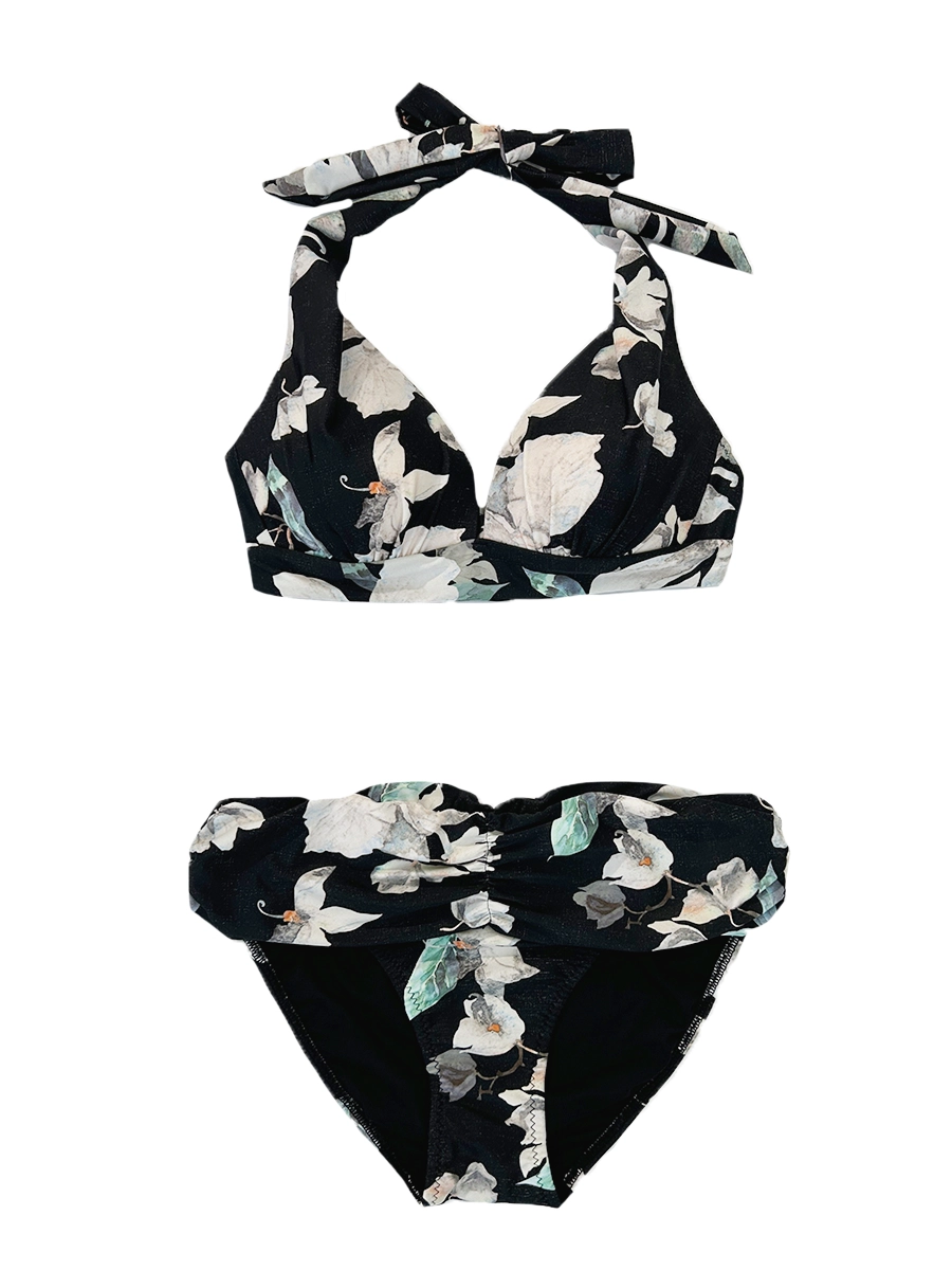 ラグジィフラワーサッシュホルターネックビキニ(245019)9M,11L luxury