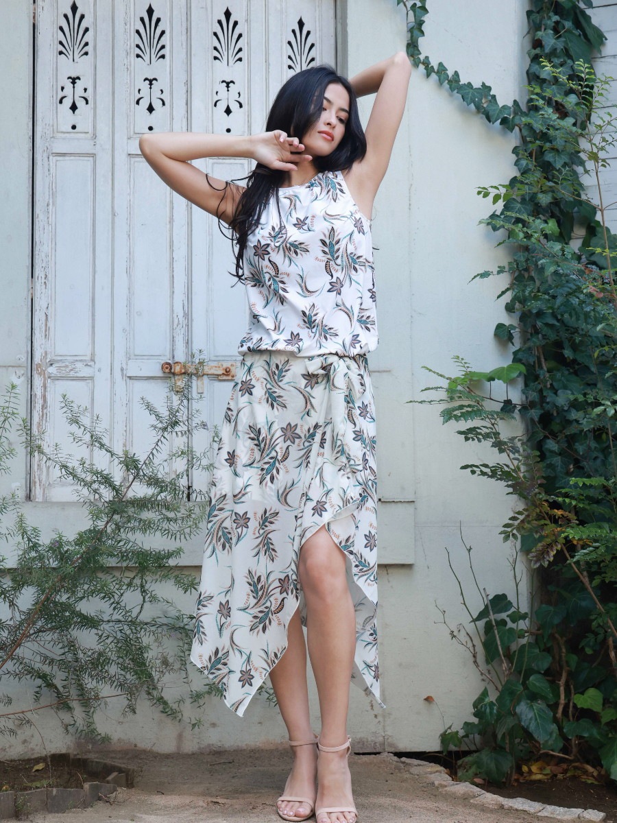 オリエンタルフラワー柄オールインワン水着(255005)｜MIULAN TOKYO公式通販