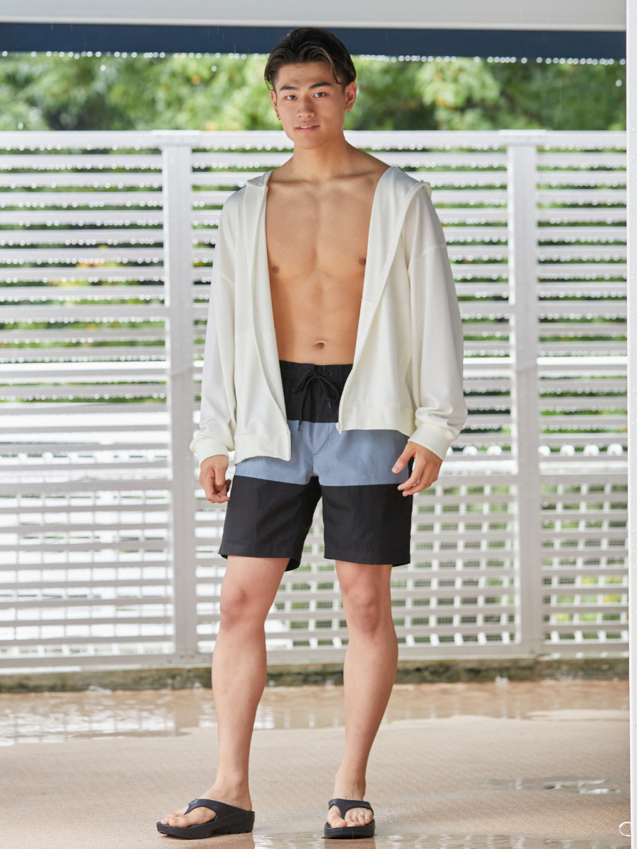 ユニセックスワッフル素材UVカットパーカー/ラッシュガード(246320