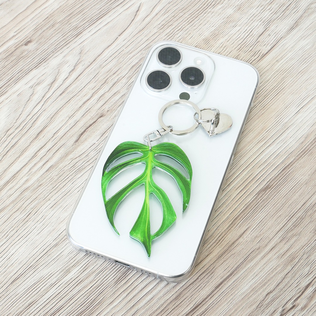 アロイドキーホルダー【モンステラ　'バールマルクス　フレーム’】【メール便可】