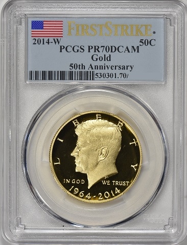 �ڶ�Կ���5%���ա� 2014ǯW ���ͥǥ� 50����� 50��ǯ��ǰ�ץ롼�ն�ߡʽ��� 0.75oz PCGS PR70DCAM FS �ե������ȥ��ȥ饤��