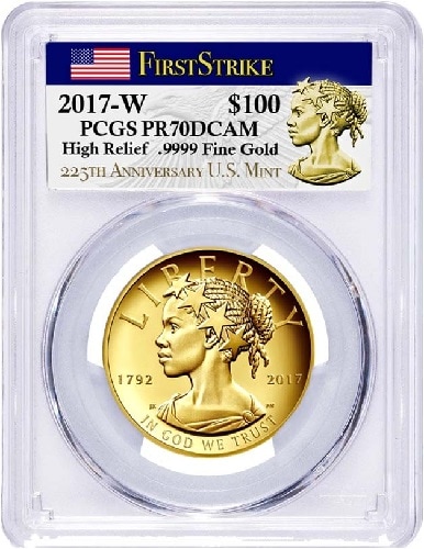 �ڶ�Կ���5%���ա� 2017ǯ ����ꥫ¤ʾ��225��ǯ��ǰ ����ꥫ���Хƥ� �ץ롼�ն�� PCGS�ǹ���� PR70DCAM FS ��Хƥ���٥�