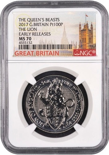 2017年 クイーンズビースト イングランド ライオン NGC 銀貨 イギリス 2017年 クイーンズビースト イングランド ライオン NGC 銀貨