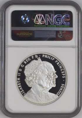 花*簪様 イギリス 5ポンド銀貨 2017年 エリザベス2世＆フィリップ殿下 結 花*簪様 イギリス 5ポンド銀貨 2017年 エリザベス2世