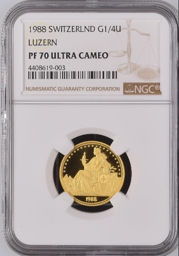 �ڶ�Կ���5%���ա� 1988ǯ ������ 0.25���� ��ĥ���� ò���Υ饤������  NGC�ǹ���� PF70 ����ȥ饫�ᥪ