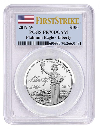 2019W アメリカン イーグル プラチナコイン　プルーフ　$100 1 oz 2019W アメリカン イーグル プラチナコイン プルーフ $100 1 oz