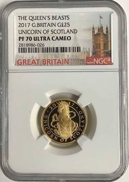 2017年英国ユニコーンオブスコットランド 世界250枚の伝統の銀貨2017年英国