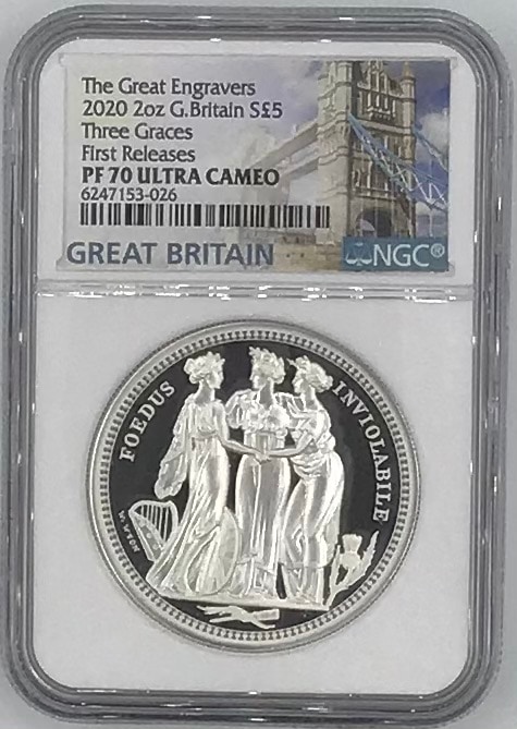 希少】【入手困難】2020年 英国 スリーグレイシス 2オンス 5ポンド