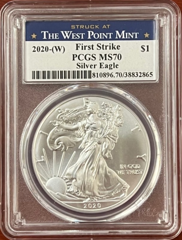 �ڶ�Կ�������ʤ��ۡڲ���ͳ���ʤ��� 2020ǯW ����С� ����ꥫ�󥤡����롡PCGS MS70 FS �ե������ȥ��ȥ饤�� Struck At The West Point Mint ��٥�