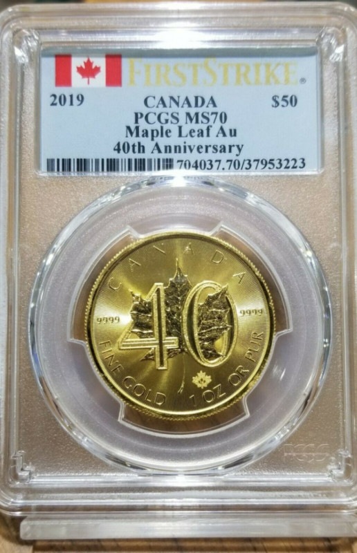 �ڲ���ͳ���ʤ��ۡڶ�Կ�������ʤ��� 2019ǯ �᡼�ץ�꡼�ն�� 40��ǯ��ǰ 1���󥹶�� PCGS�ǹ���� MS70 First Strike