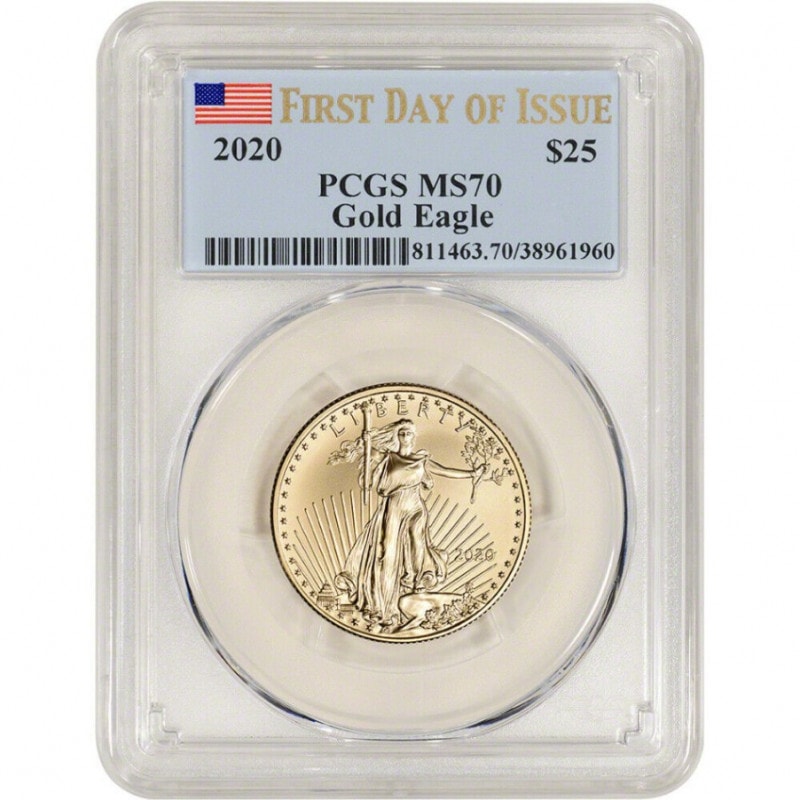 �ڶ�Կ�������ʤ��ۡڲ���ͳ���ʤ��� 2020ǯ ����ꥫ�󥤡����� 0.5oz ��ߡ�PCGS MS70 First Day of Issue