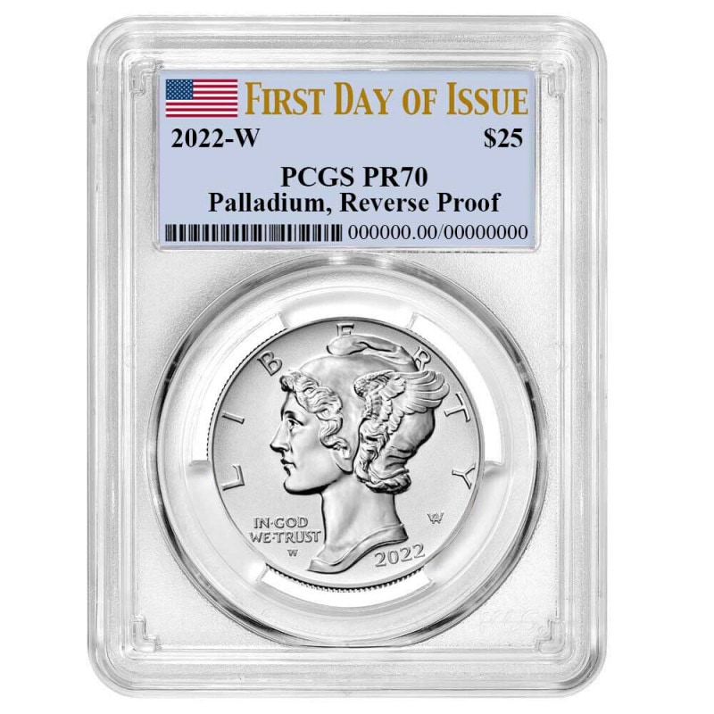 ͽۡڶԿʤۡڲͳʤ2022ǯ ѥ饸  Сץ롼 $25 1 PCGS Rev PR70 FIRST DAY OF ISSUE