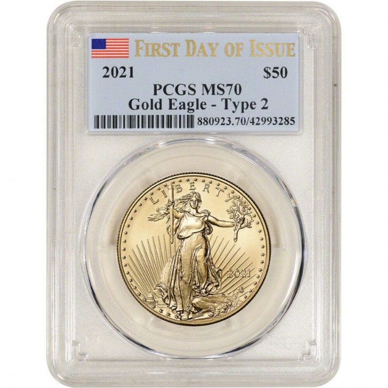 �ڶ�Կ�������ʤ��ۡڲ���ͳ���ʤ��� 2021ǯ ����ꥫ�󥤡������ߡ�Type 2 PCGS�ǹ���� MS70 First Day of Issue