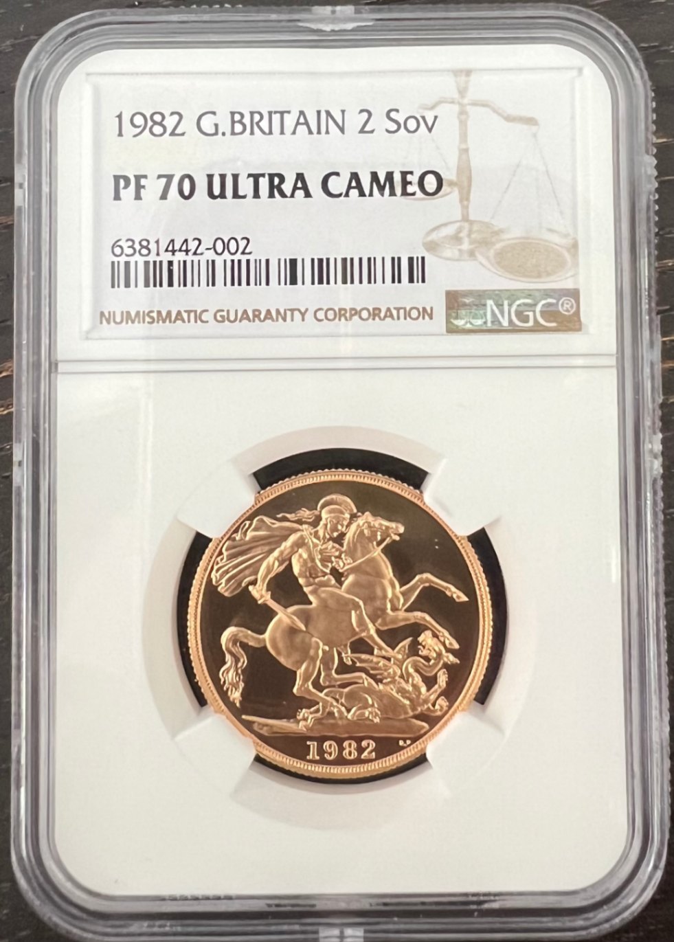 希少・特年】【銀行振込割引なし】【会員様割引なし】 1982年 英国 エリザベス女王 2ソブリン プルーフ金貨 NGC最高鑑定 PF70UCAM |  すべての商品 | 都コイン（ミヤココイン）