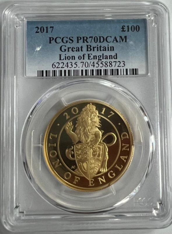 �ڶ�Կ�������ʤ��ۡڲ���ͳ���ʤ���2017ǯ �ѹ� �������󥺥ӡ����� �ץ롼�ն�� �饤���� 1���� PCGS�ǹ���� PR70DCAM Ȣ�ʤ�