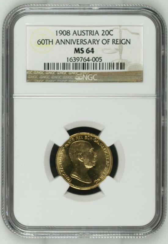 ڲͳԿʤ 1908ǯ ȥꥢ ե 衼1 20  NGC MS64