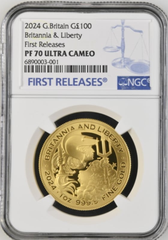 ڲͳʤۡڶԿʤ 2024ǯ 졼ȥ֥ƥ &#163;100 1  Хƥ&֥꥿˥ ץ롼  NGCǹ PF70UCAM First Releases