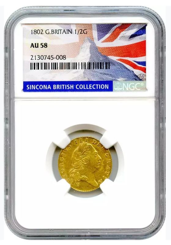 �ڲ���ͳ���ʤ��ۡڶ�Կ�������ʤ��ۡ�NGC����� AU58��1802ǯ �����ꥹ 1/2���ˡ� ��� ���硼��3��