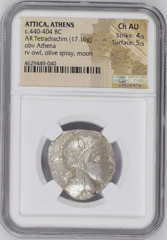 ڶԿʤۡڲͳʤۥƥ ƥȥɥ饯  Athena & Owl c.440&#8211;404 BC NGC Ch AU Strike 4/5, Surface 5/5