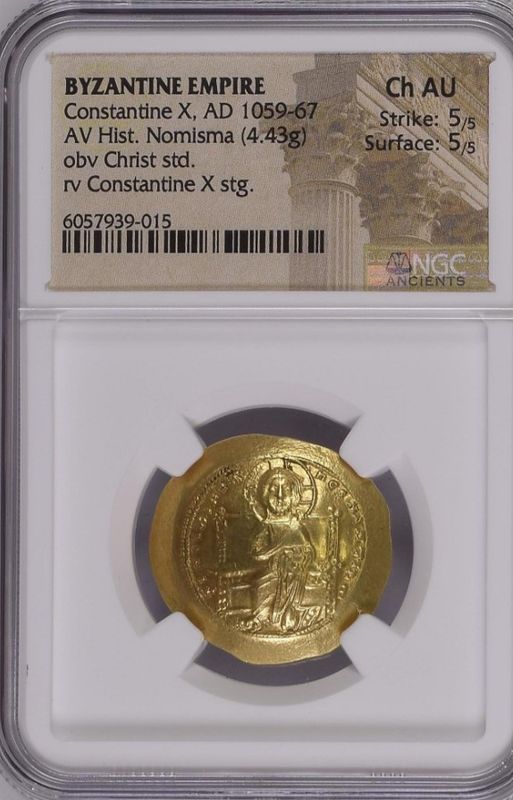 ڶԿʤۡڲͳʤ ӥ ӥƥ 󥹥ƥ̥10  NGC Ch AU (Strike 5/5, Surface 5/5) Christ & Constantine X, AD 1059&#8211;67