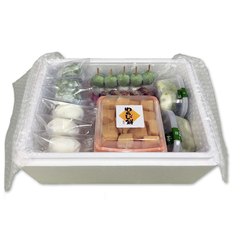 しっとりみずみずしい「わらび餅（きなこ）」｜みやこがね本舗