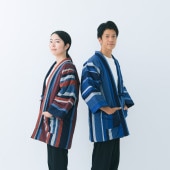 半纏 [藍調袢天] 全6色 混紡わた 身丈84cm【WEEKLY HANTEN SHOW ! 掲載商品】※カツヲ縞・紺白大縞・赤小縞 完売