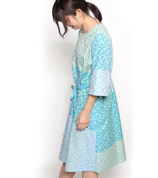 新品 lashica らしか 宮田織物 空豆ワンピース M〜L ワンピース [らしか oboro] 全2色 綿100%